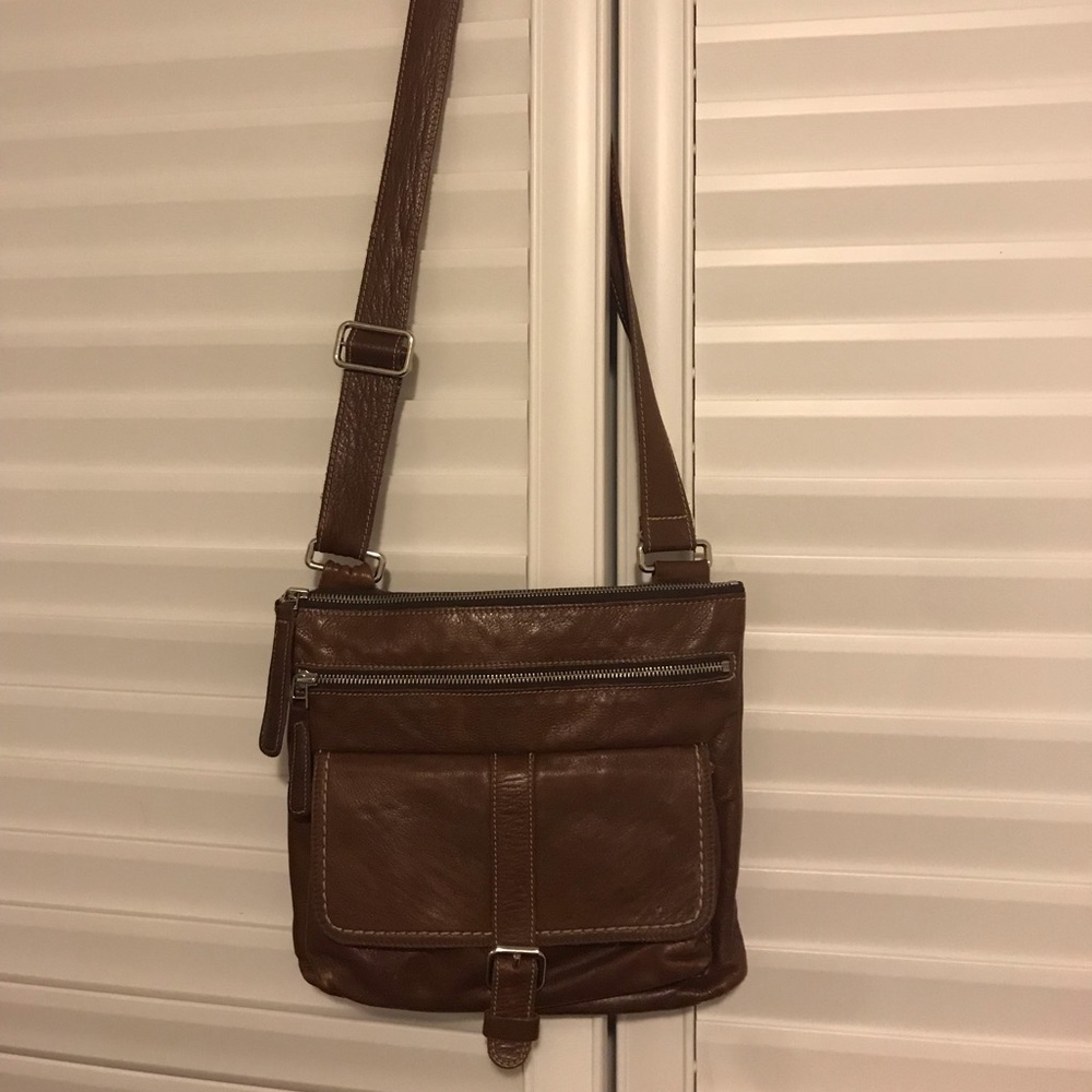 Brown Leather Roots Purse